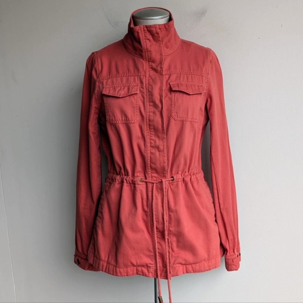 Coral 100% Cotton Utility Jacket